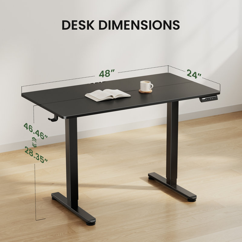 Bureau debout à hauteur ajustable l 28,35 po Arnfred, Noir