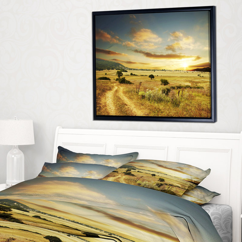 «Beautiful Country Prairie Sunset», reproduction de photo sur toile tendue encadrée, H 30 po x l 40 po x P 1,5 po