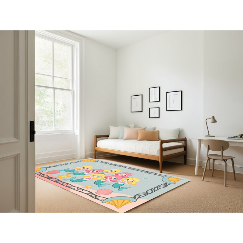 Tapis pour enfants Sunside Sails Mermaids Ocean, Rectangulaire 2 pi x 3 pi