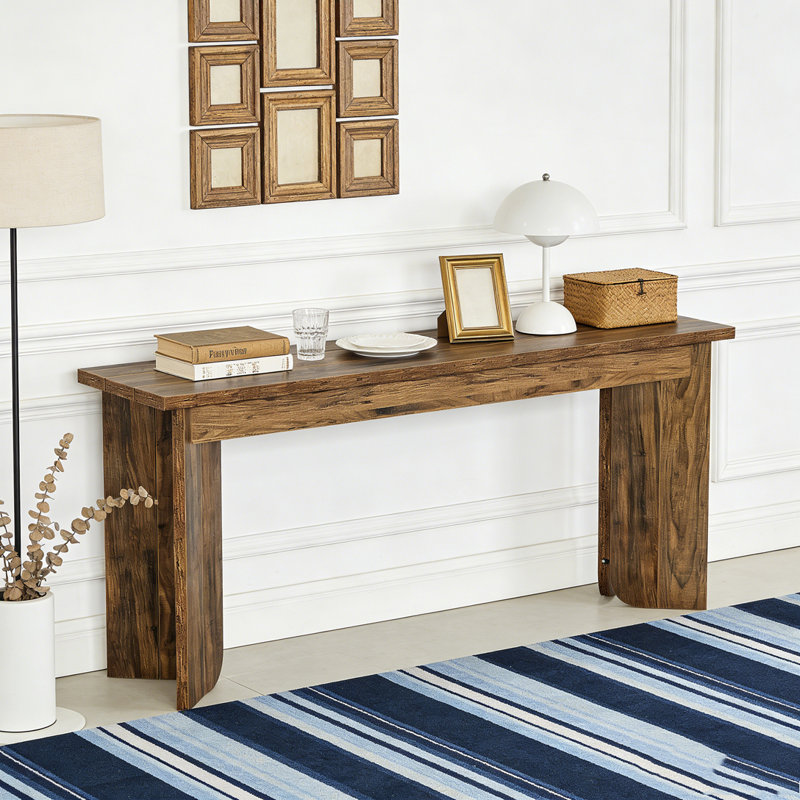 Console en bois avec canapé et double caisson