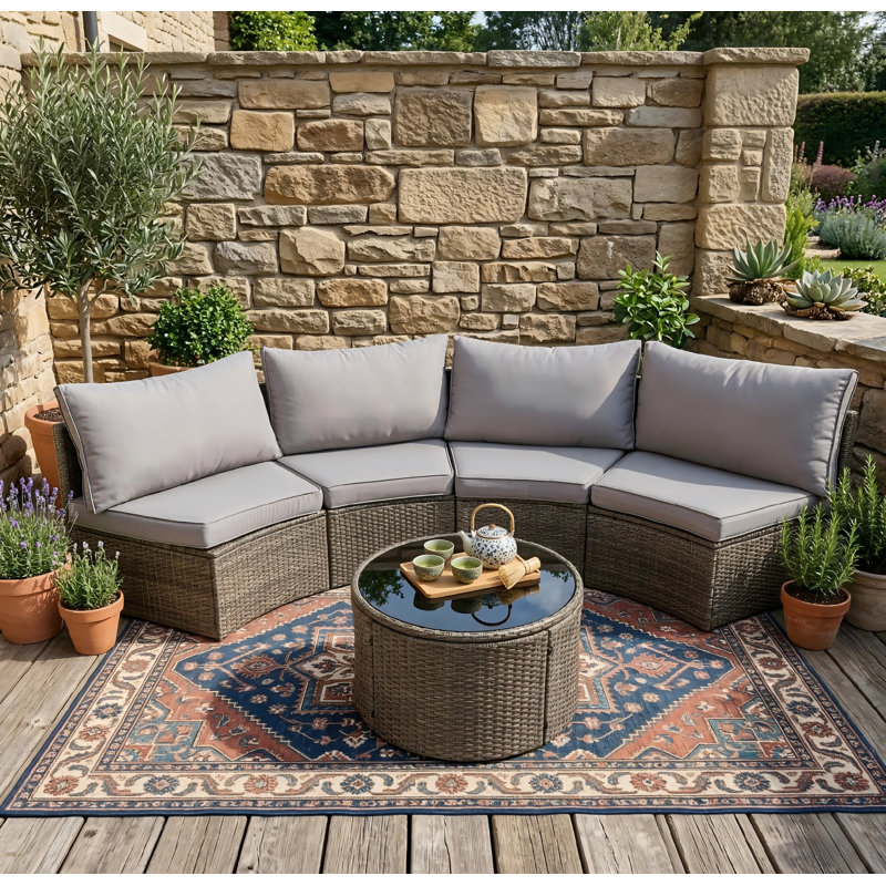 Canapé modulaire demi-lune pour l'extérieur