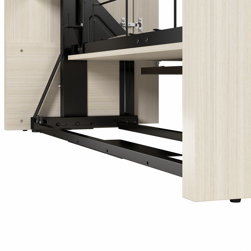 Balleza Murphy Bed with Desk and 2 Storage Cabinets, Full