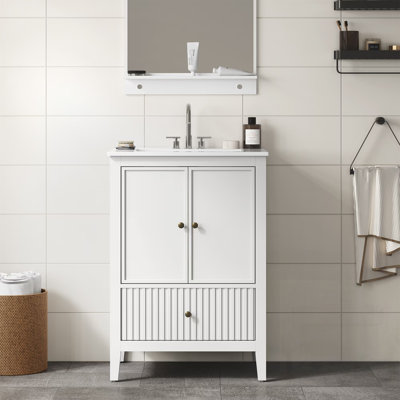 Bathroom Vanity with Sink Set, Bathroom Storage Cabinet with Doors and Drawers, Modern Vanity Sink Cabinet with Painted Surface