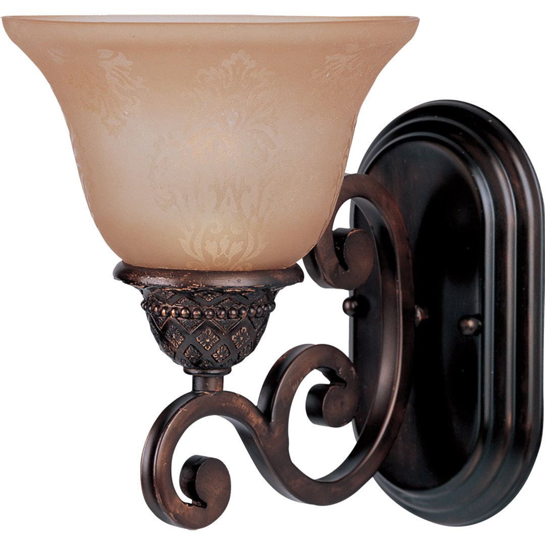 Hopson 1 - Light Dimmable Oil Rubbed Bronze Armed Sconce Lark Manor™ Shade