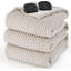 Couverture électrique chauffante en flanelle nervurée avec 6 niveaux de chaleur, chauffage avec 10 réglages de temps, arrêt automatique de la minuterie de 8 heures, GentleSoft ™-102355038-122920314-102355037