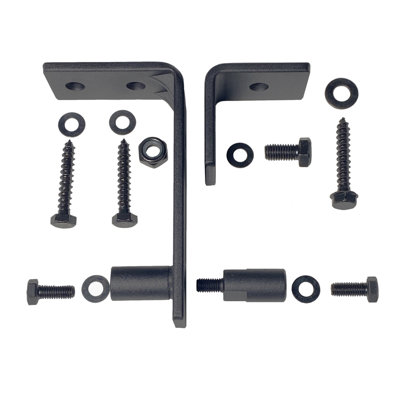 Ceiling Mount Classic Design Double Track Bypass Two Door Hardware Kit (Door Not Included)