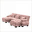 Canapé modulaire surdimensionné en U avec 2 repose-pieds pour salon | Chenille | Rose-1491370370