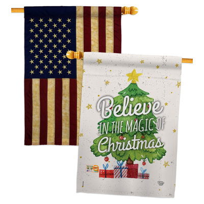 Drapeau de maison 40 po x 28 po Magic of Christmas