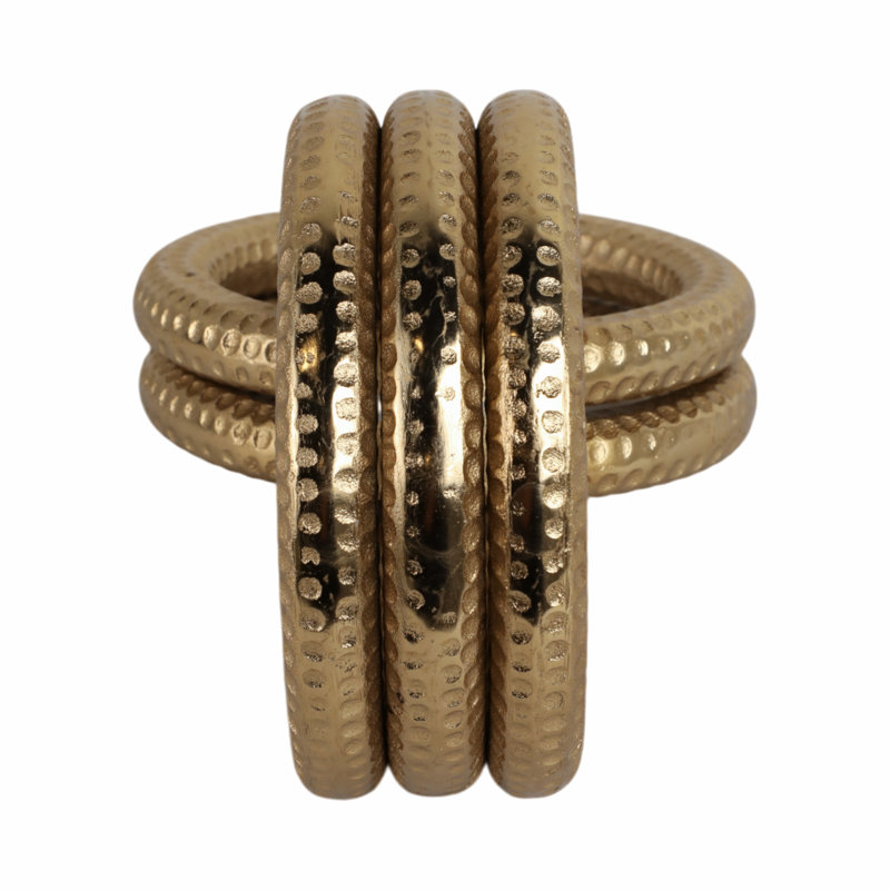 Set Of 3 6/7/10" Dillingham Metal Gold Rings