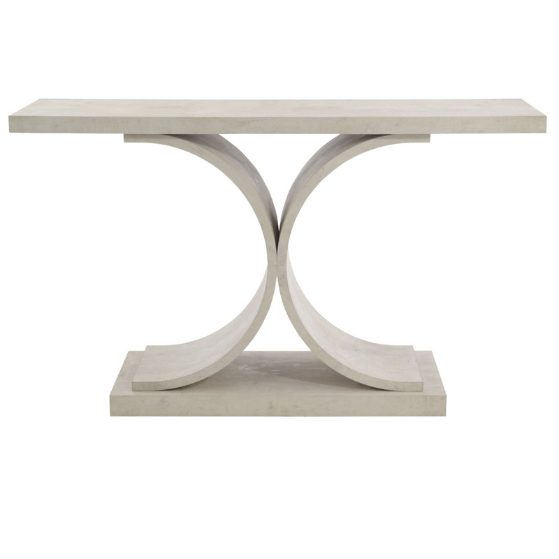Benevento 64'' White Wood and Metal Console Table with Glass Top
