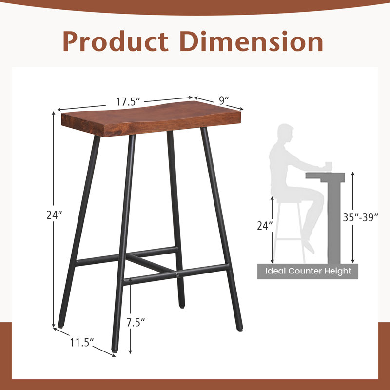 Counter Stool with Metal Frame