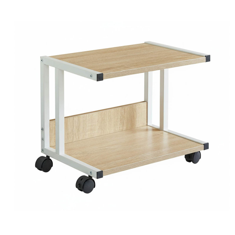 34.5cm H x 43cm W Utility Cart with Wheels, Light Wood