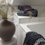 Tamaica 100% Cotton Black Patterned Bath Sheet