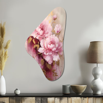 Rexford - pivoines en forme de Boomerang, art mural en métal asymétrique