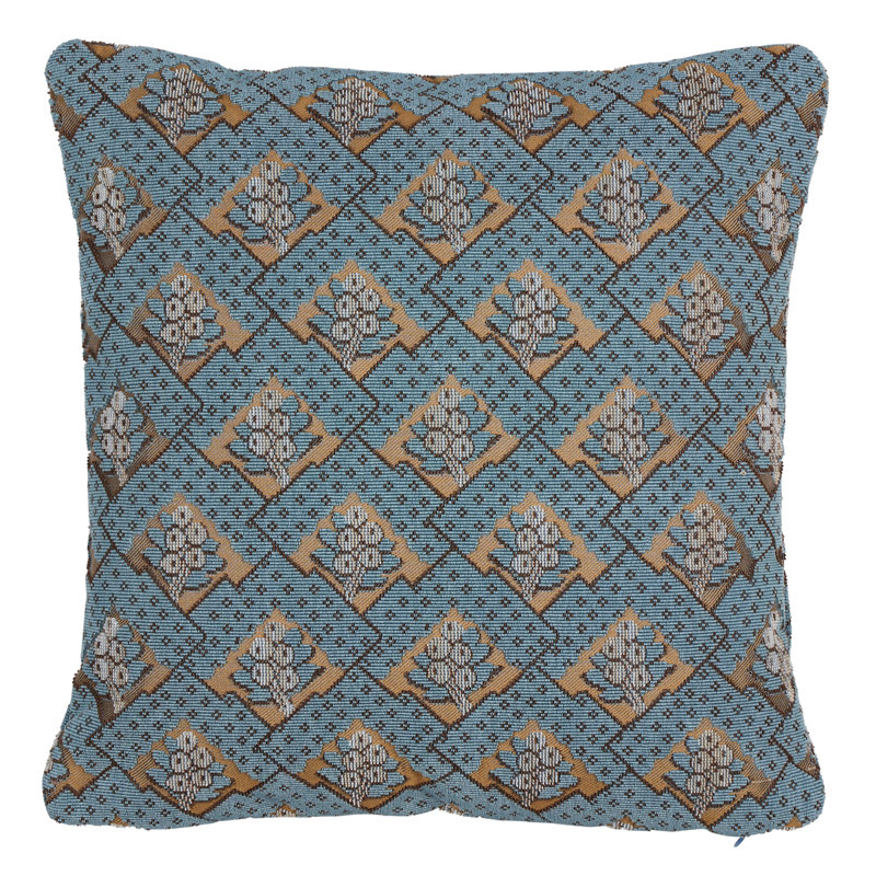 Coussin Blair Épinglé, Bleu géométrique, H 18 po x l 18 po