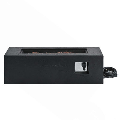 Outdoor Rectangular Propane Fire Pit 40000 BTU,41.9''MGO Patio Heater With Stainless Steel Burner And Free Lava Rocks,Waterproof Cover,Suitable For Courtyard,Lawn,Patios, Decks,Swimming Pool