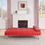 Canapé-lit pliant double en cuir rouge 67 pouces avec table basse pour bureau
