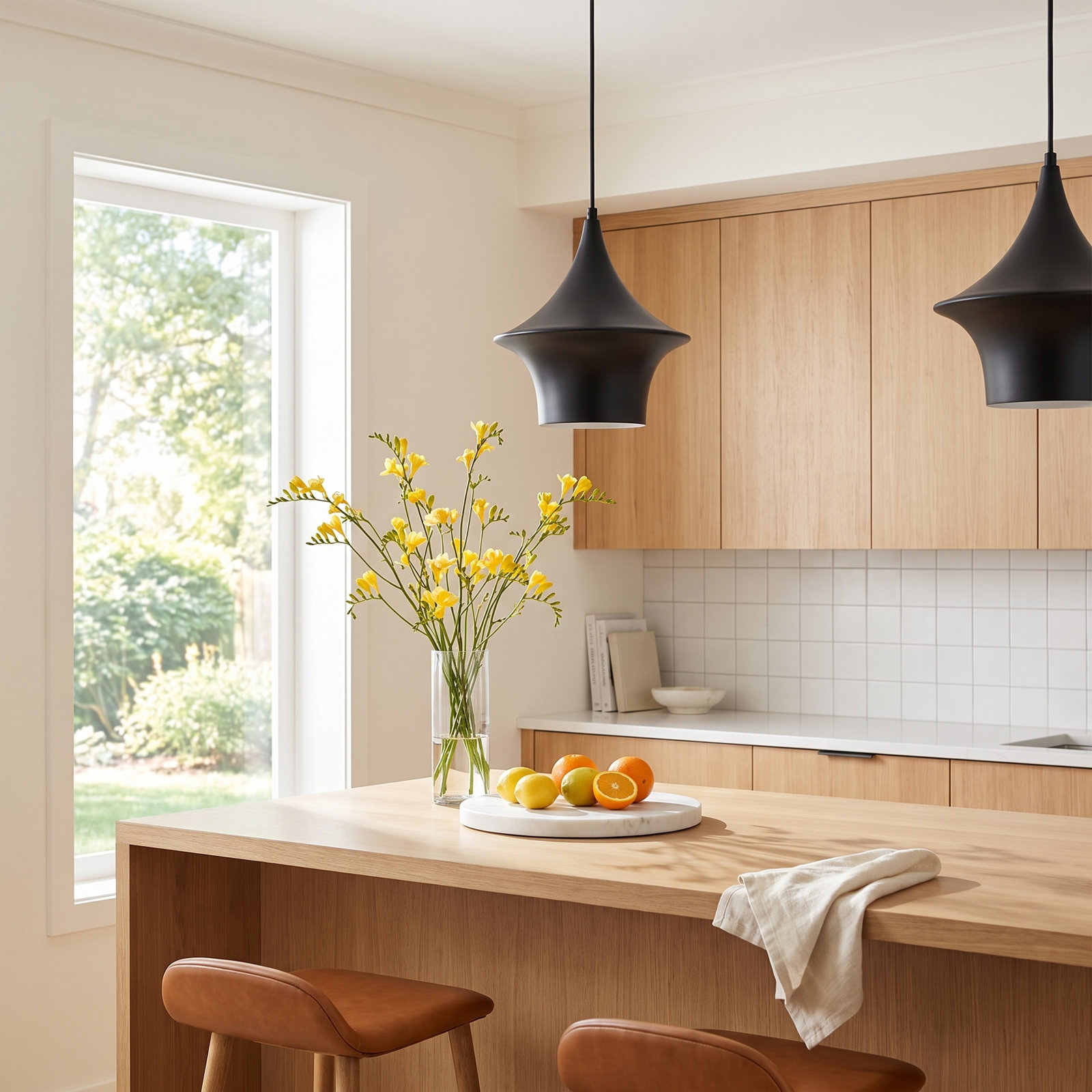 Alexia Single Light Metal Pendant, 85.13" H x 9.5" W x 9.5" D, Matte Black