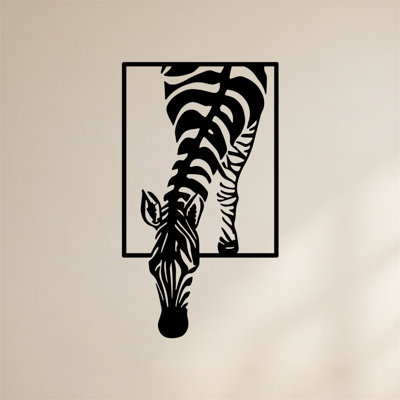 Contemporary Metal Wall Art Zebra, Stylish Black and White Zebra Wall Art for Modern Home Décor