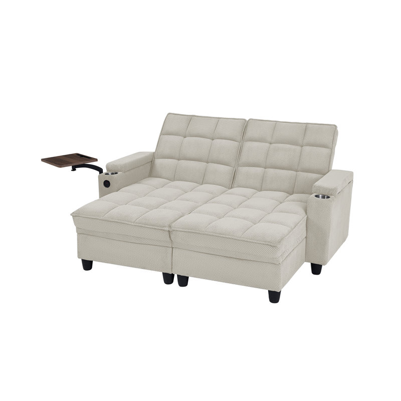 Sofas With Storage, Adjustable Wood Frame Modern Sleeper For Home