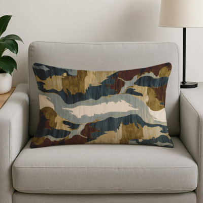 Coussin décoratif intérieur et extérieur gris aquarelle