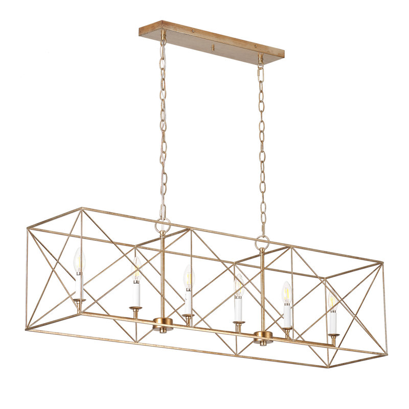 6-lamp gold adjustable iron pendant light