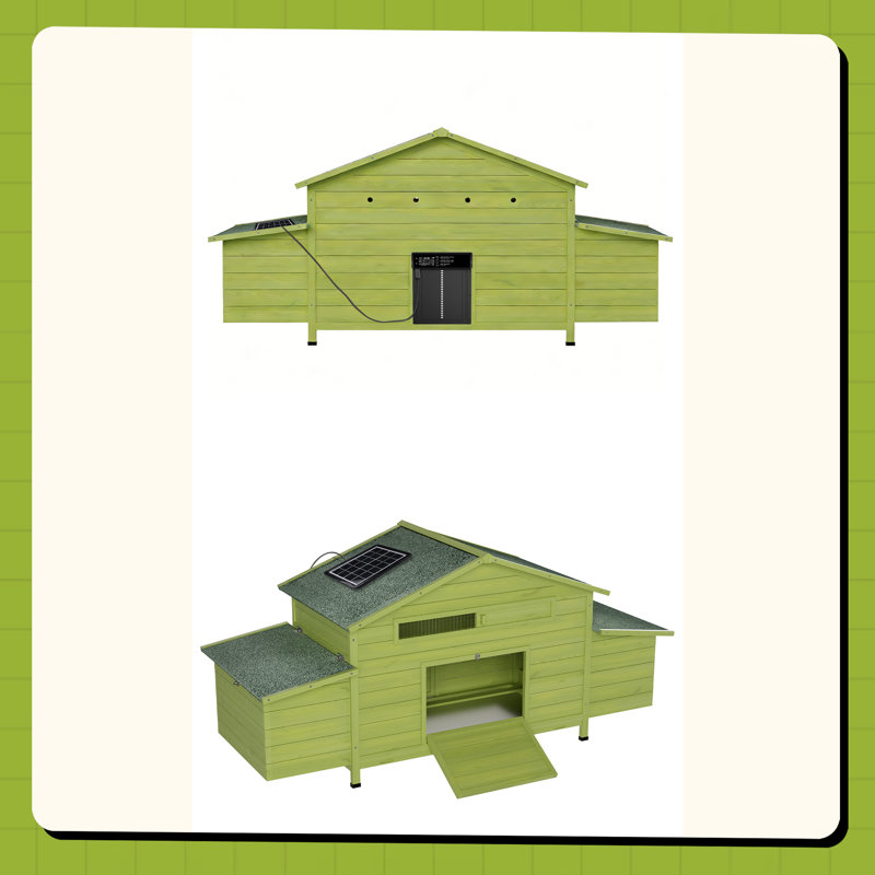 70" Automatic Chicken Coop with Solar-Powered Door