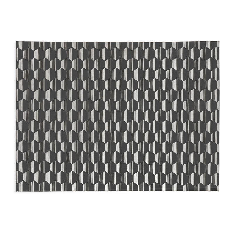Tapis de jeu pour enfants Hexaline, Rectangle 5 pi x 7 pi, Ivoire/gris anthracite