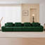 Canapé modulaire moderne pour petit appartement 4 personnes pour petits appartements 153 po pour le salon, tissu en velours côtelé, canapé 4 places avec assise profonde, passepoil perlé, conception capitonnée, connexion par boucle, sans assemblage, conception antidérapante, vert-1407075488-1407075489-1407075495