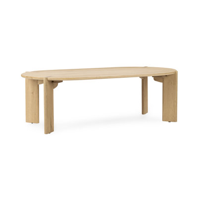 Higgins Oak Wood Oval Coffee Table