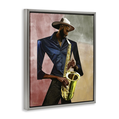 Sax Player Musician Floating Frame, design by Manasseh Johnson Sr