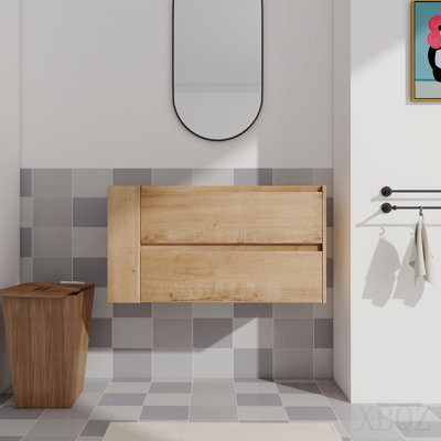 36"(35-3/16") Wall Mounting Bathroom Vanity, Soft Close Drawer(Only Vanity, Without Basin)
