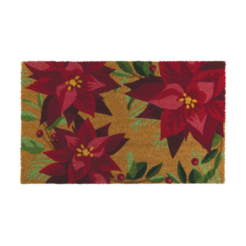 Paillasson antidérapant 30x18, Poinsettia