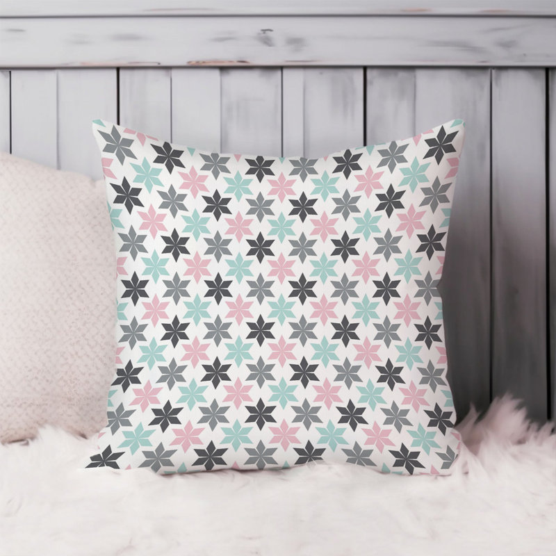Abstract Pink Mint Pattern Patterns Modern, 18"H x 18"W