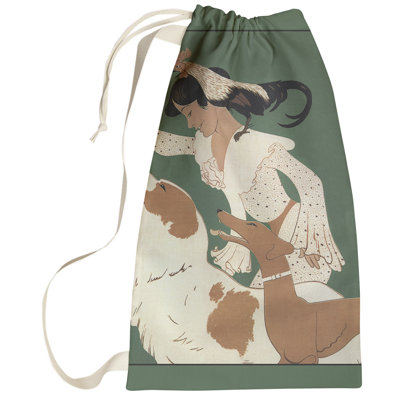 Sac à linge rétro pour chien, affiche