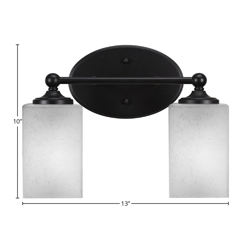 Barre d'éclairage de salle de bain Aitkens, Noir mat, 2