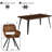 Corso Adelene Elegant 5-Piece Dining Table Set for 4,  Modern Rectangular Dining Table with 4 Swivel Upholstered Chairs for Dining Room-707073735-704690194