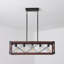 Luminaire suspendu 32 po en bois de noyer rouge rustique à 5 lumières pour îlot de cuisine 32 po-924394437-937001509
