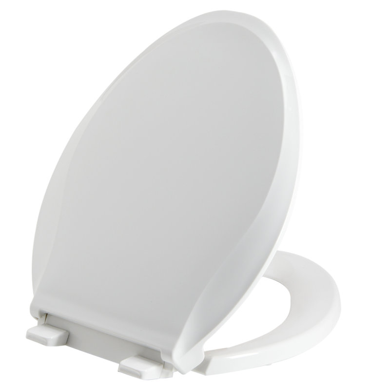 Siège de toilette allongé avec poignée de sureté