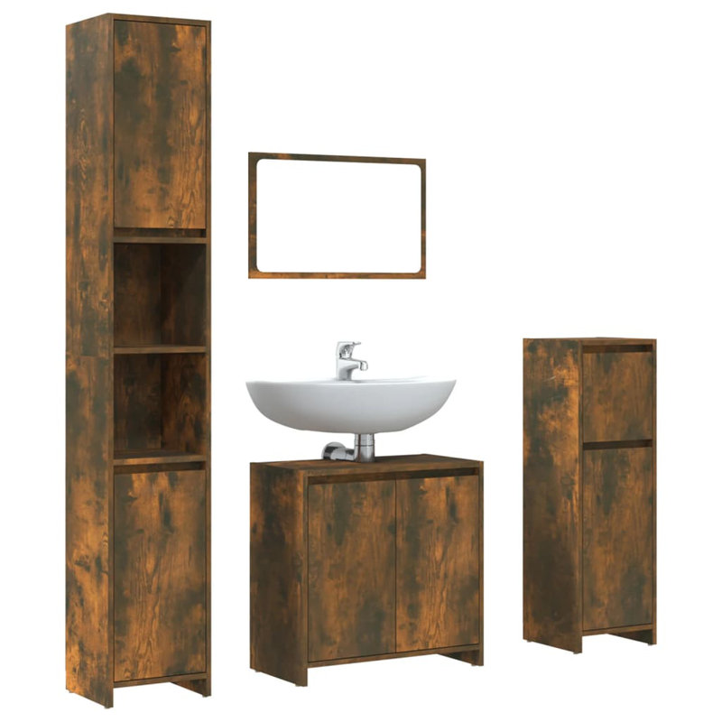 Mustique Bathroom Storage Furniture Set, Smoked Oak