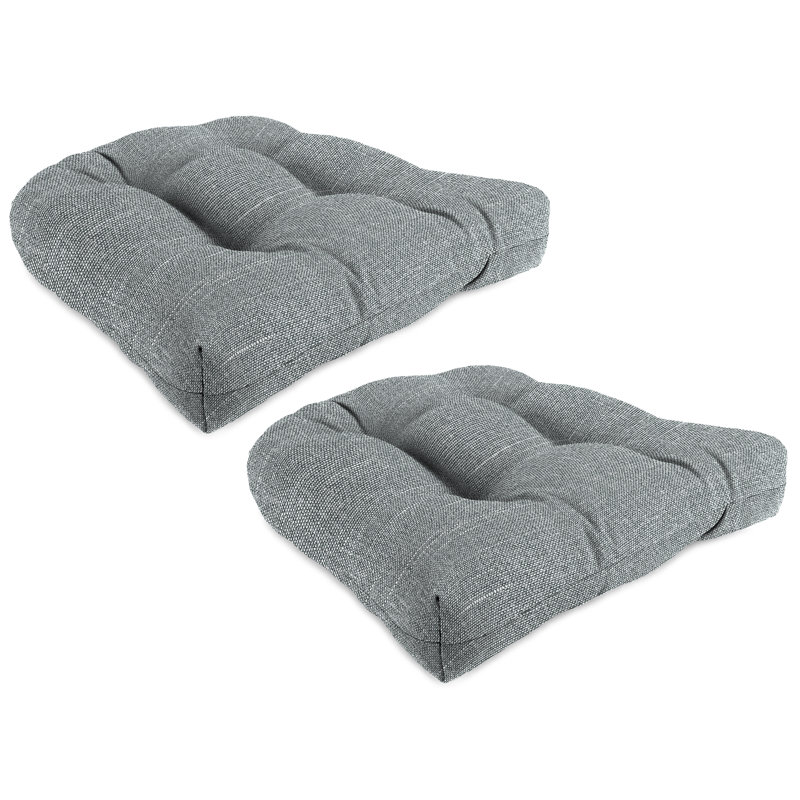 Outdoor Wicker Seat Cushion, Gray Polyester