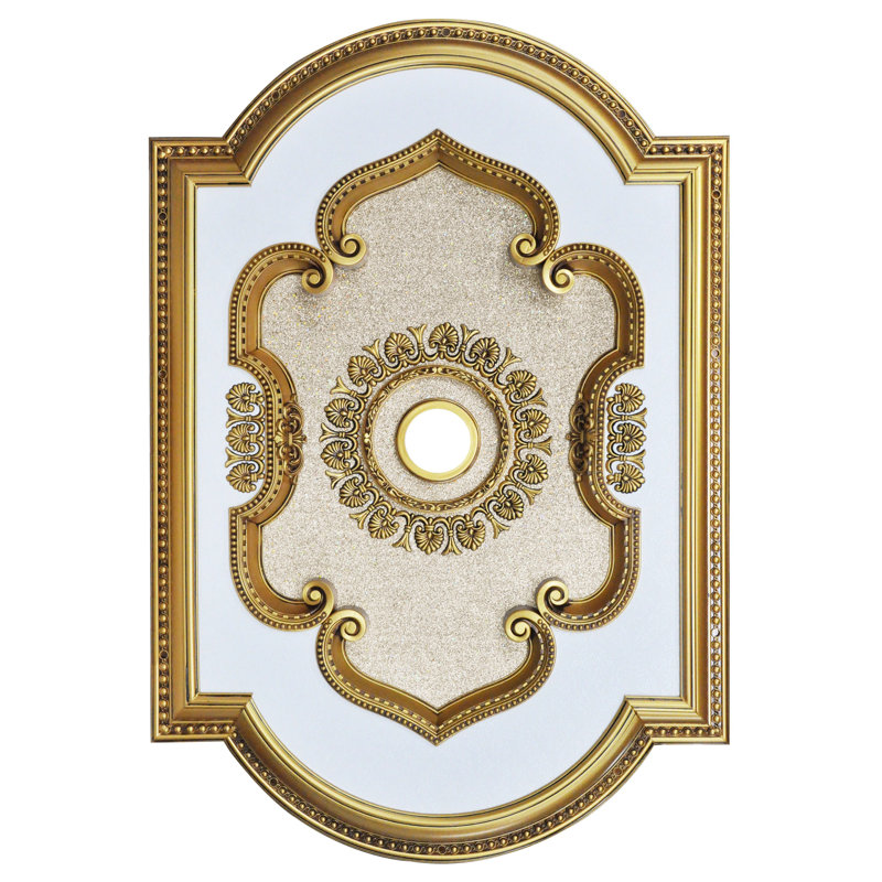 Rectangle médaillon de plafond doré, Or
