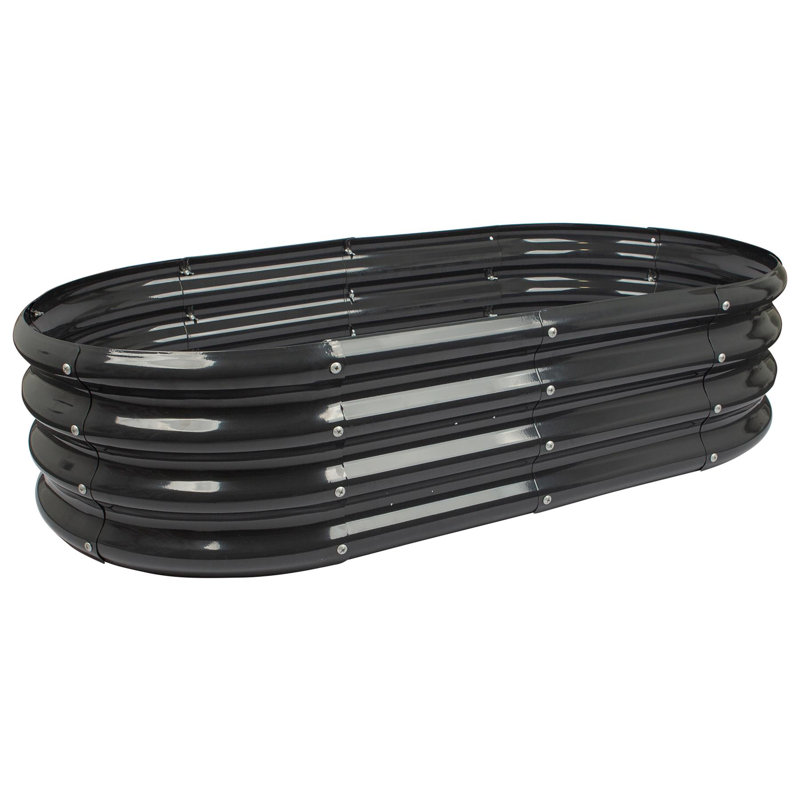 Metal Raised Garden Bed, 30cm H x 120cm W x 60cm D, Black