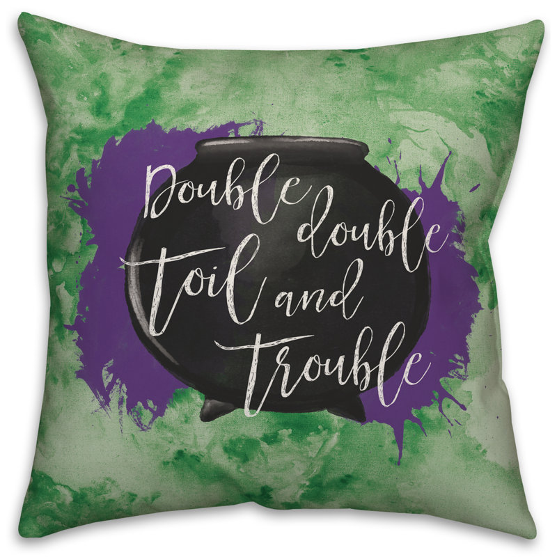  Coussin Double Double Toil and Trouble, Utilisation intérieure seulement, 16 po x 1 po