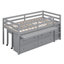 Lit mezzanine simple avec bureau d'écriture rétractable et 4 tiroirs, parfait pour une utilisation compacte et multifonctionnelle dans les petites pièces-1831882809-1831882810