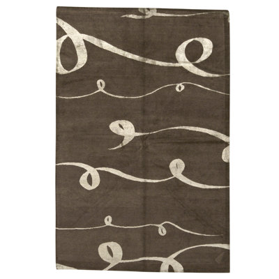 Handmade Silk and Wool Area Rug