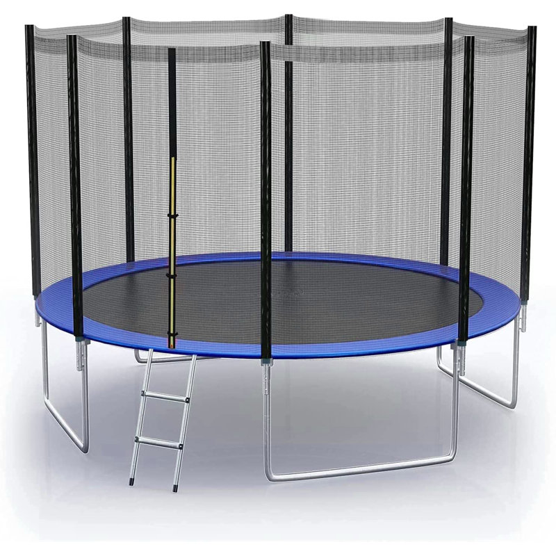 YAKEY Round Backyard Trampoline with Safety Enclosure