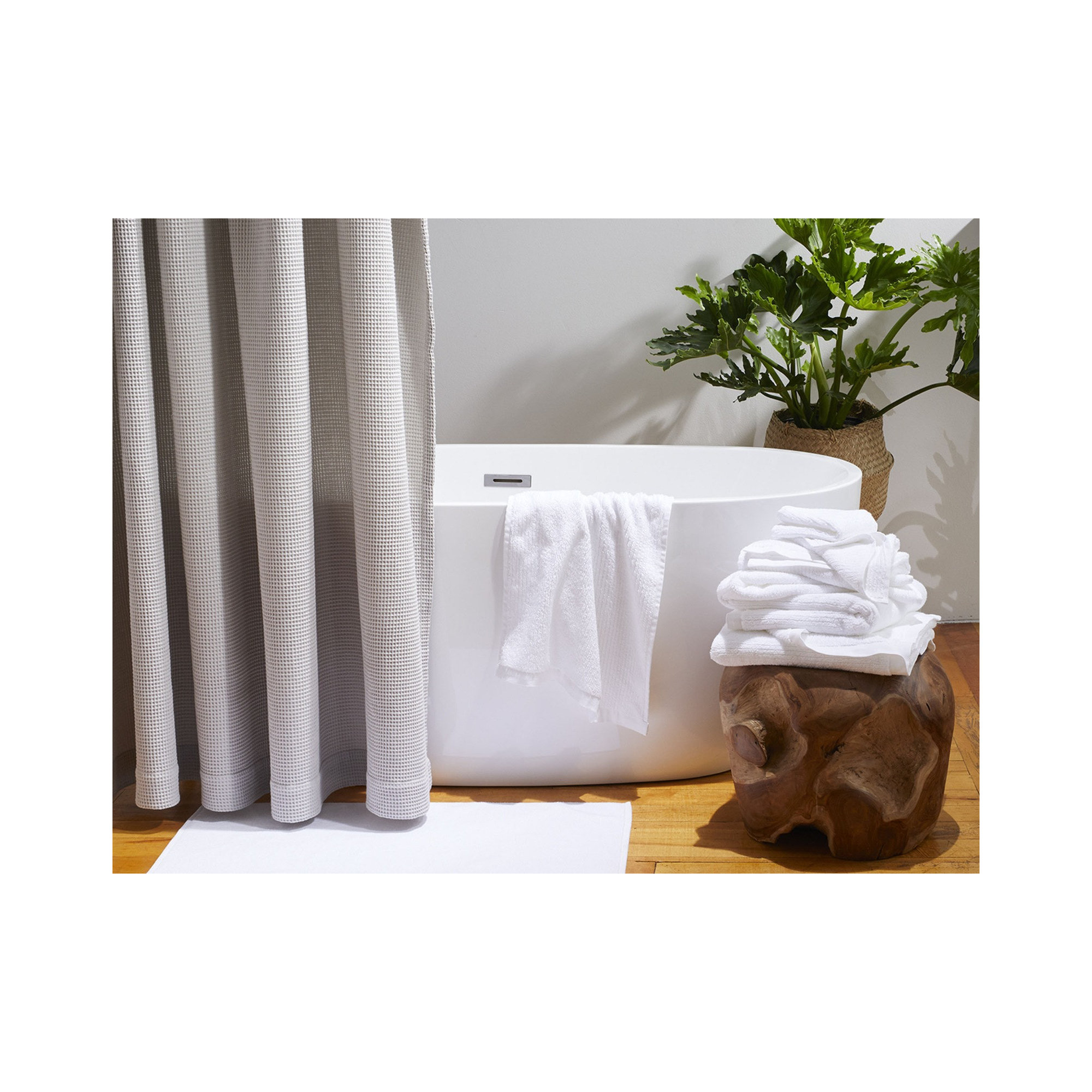 Temescal Organic 100% Organic Cotton Bath Mat, Alpine White