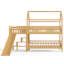 Lit simple superposé en forme de maison avec glissière et escalier de rangement-26824924-26824925
