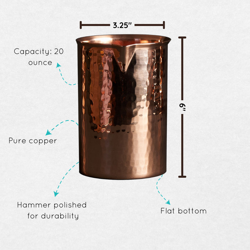 Copper Cocktail Glasses, Flat Bottom